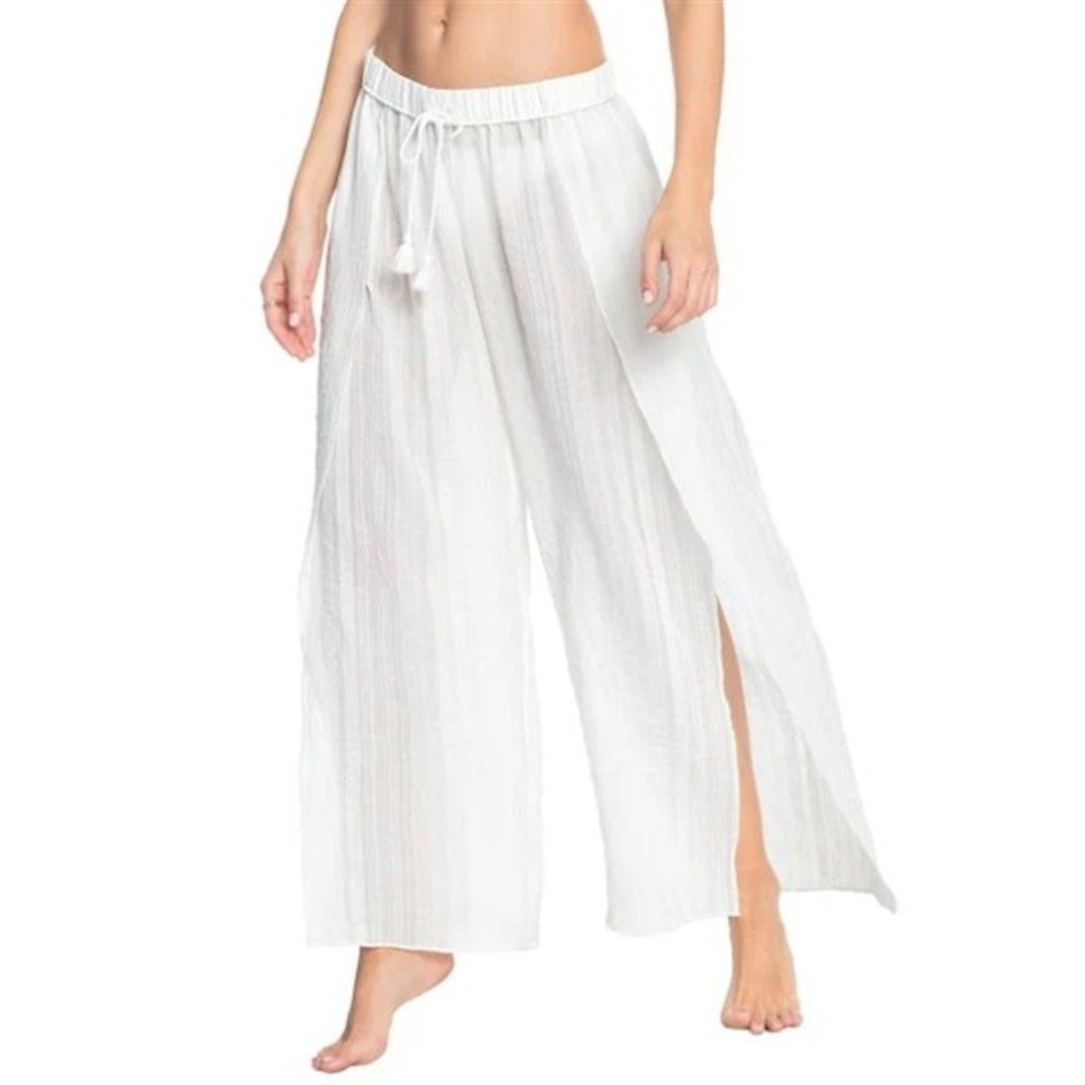 NWOTD Robin Piccone L Michelle White Haram Pants Swim Cover Up 126884